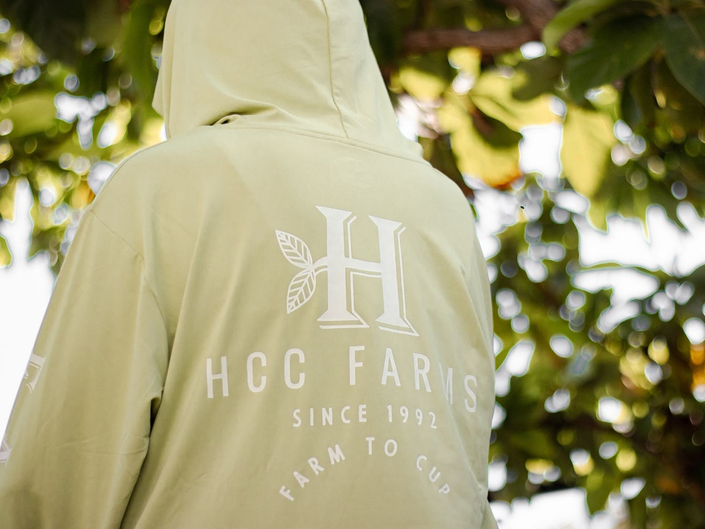 Long Sleeve Farm Shirt with Hood - Back Design