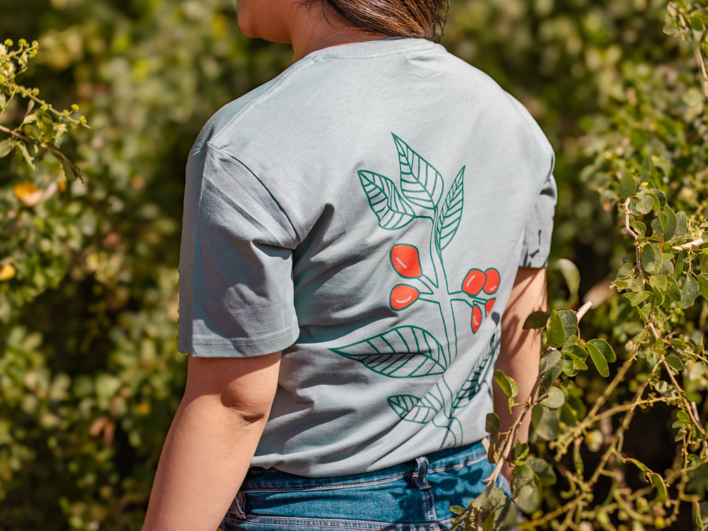 Ohia Lehua Shirt back design with coffee branch